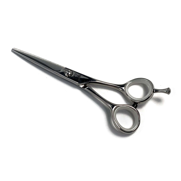 The Everyday Shears in stainless steel, made in Japan, ergonomic design for all-day use, available in 2 sizes, perfect for any stylist.