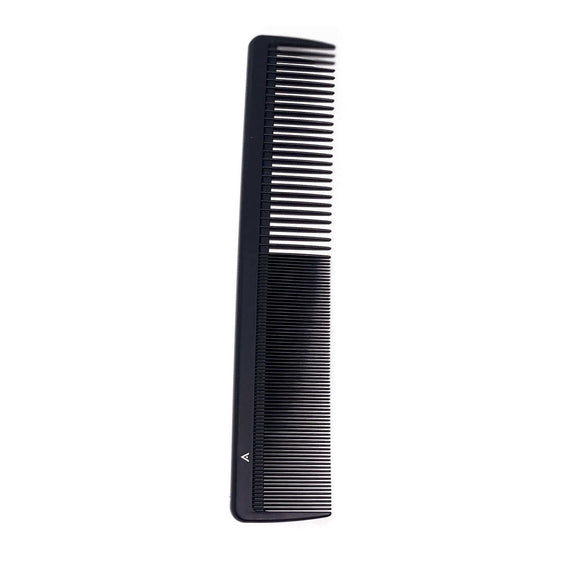 Aveda Arts Carbon Fine Tooth Comb with Aveda logo, featuring combined fine-tooth and wide-tooth sections for styling and detangling.