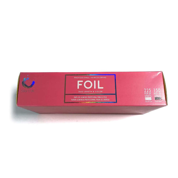 Colortrak Foil Pop Up Duo Length Blush/Silver professional haircoloring foil sheets in convenient dispenser box