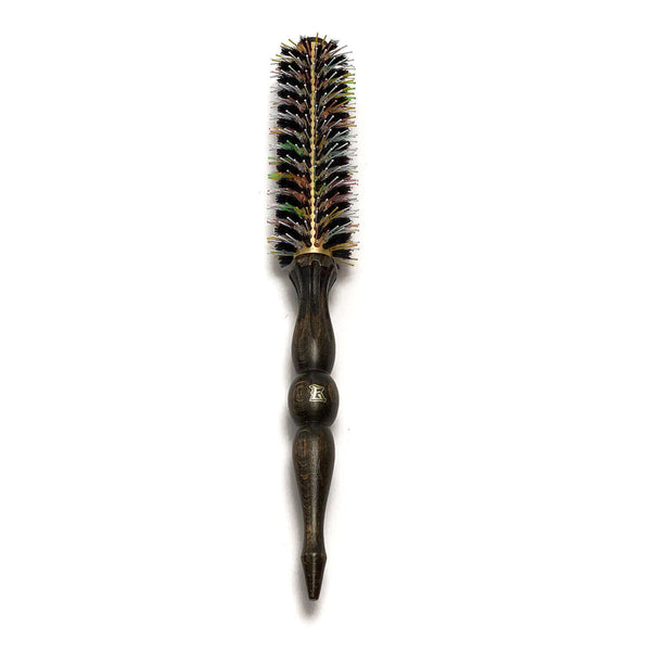 ElevateHair Rainbow Thermal Brush with colorful nylon and boar bristles, lightweight beechwood handle, and aluminum core for heat styling.
