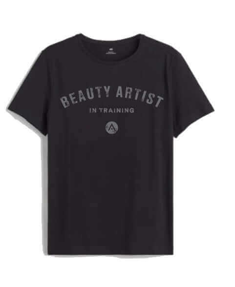 Black Aveda Arts - Beauty Artist In Training T-shirt, 100% cotton, Euro fit, front view