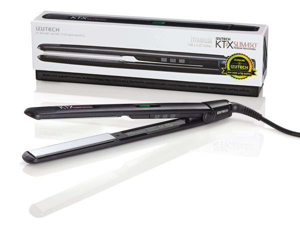 IZUTECH SLIM450 Professional Titanium Flat Iron 1 inch for stylists with innovative technology and sleek ergonomic design