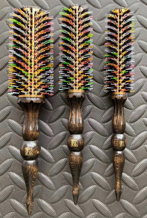 Rainbow Thermal Brush with Boar Bristles and Beechwood Handle