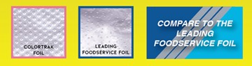 Colortrak foil comparison with leading foodservice foil for hair salon use